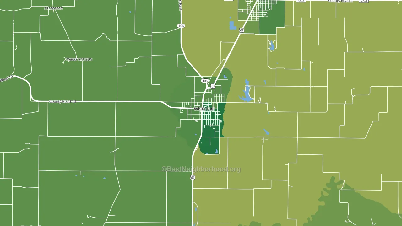 White Hall, IL block-group voter-turnout map