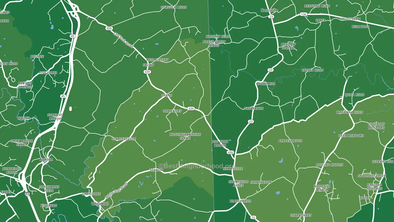 White Hall, MD block-group voter-turnout map