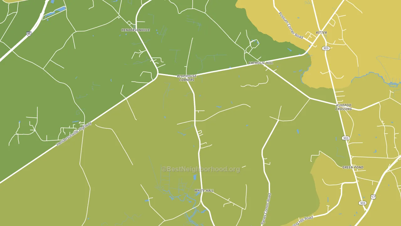 White Hall, SC block-group voter-turnout map