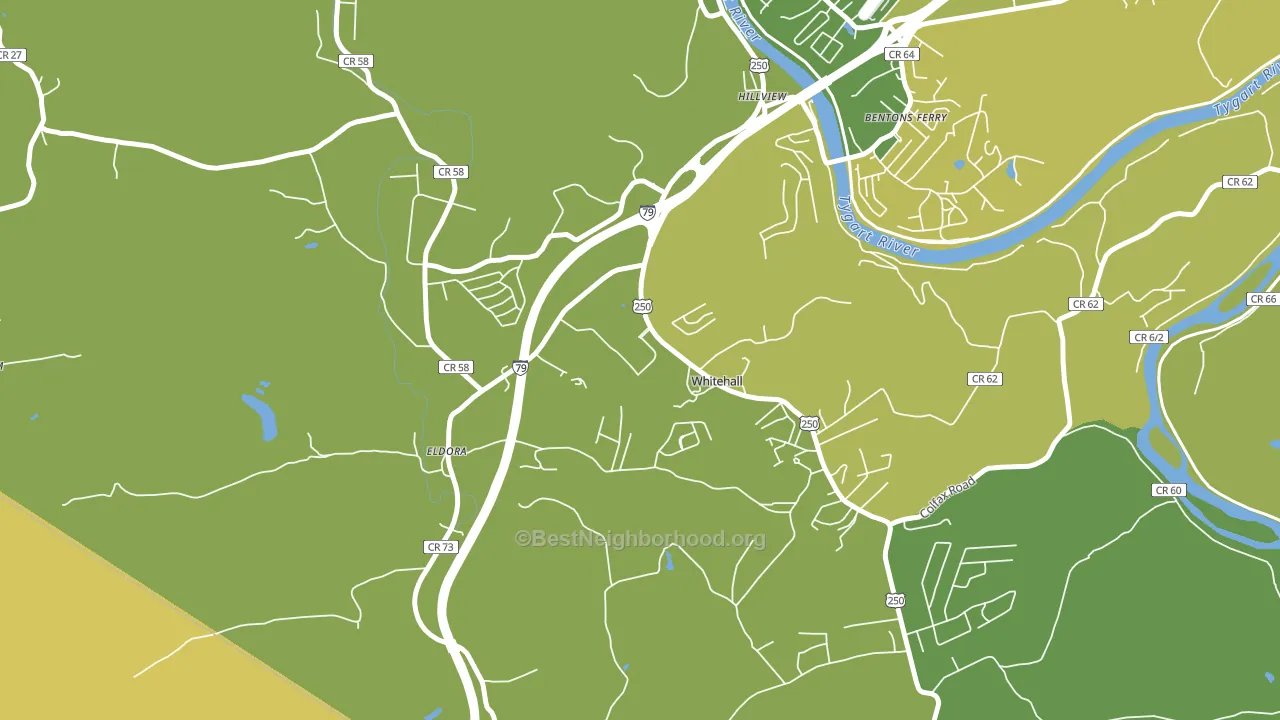 White Hall, WV block-group voter-turnout map