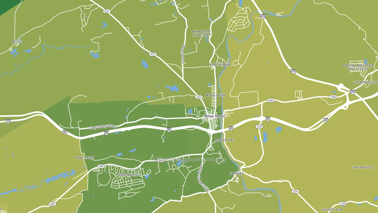 White Haven, PA block-group voter-turnout map