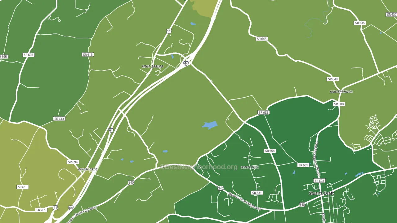 White Hill, VA block-group voter-turnout map