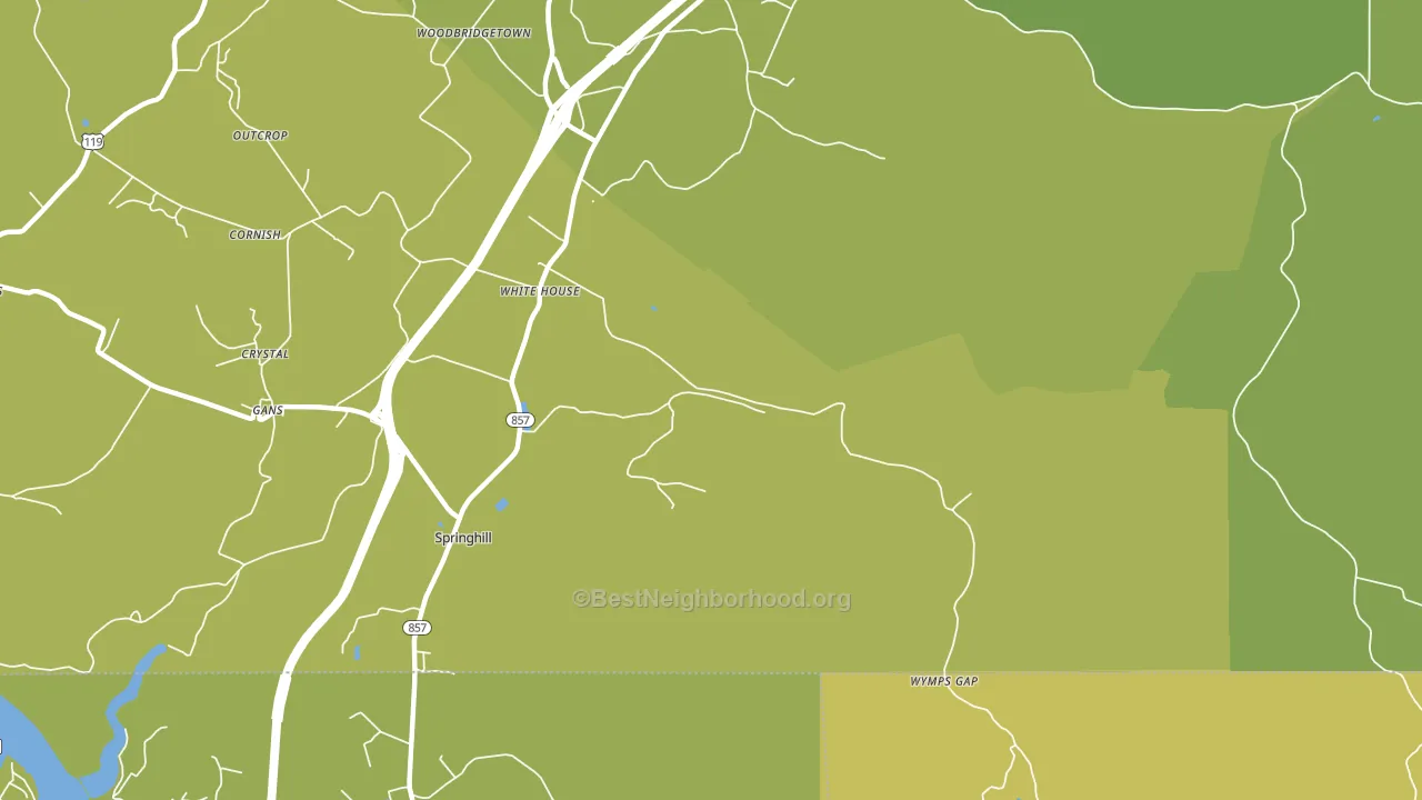 White House, PA block-group voter-turnout map