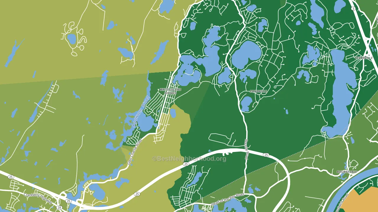 White Island Shores, MA block-group voter-turnout map