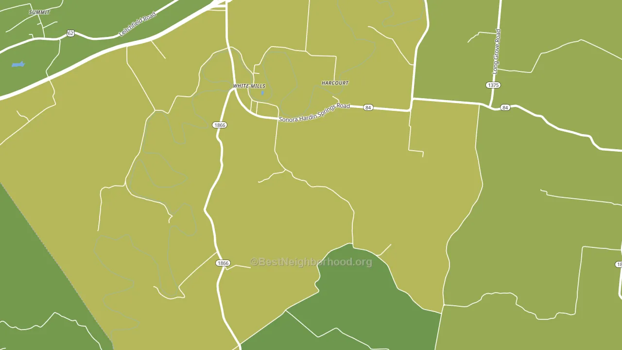 White Mills, KY block-group voter-turnout map