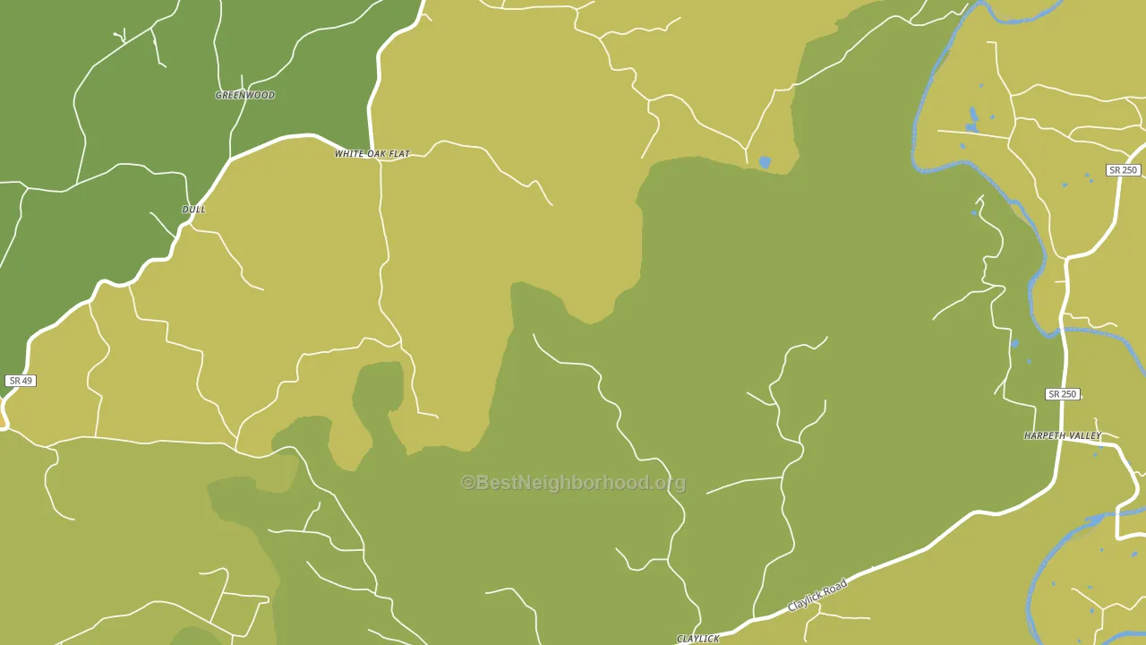 White Oak Flat, TN block-group voter-turnout map