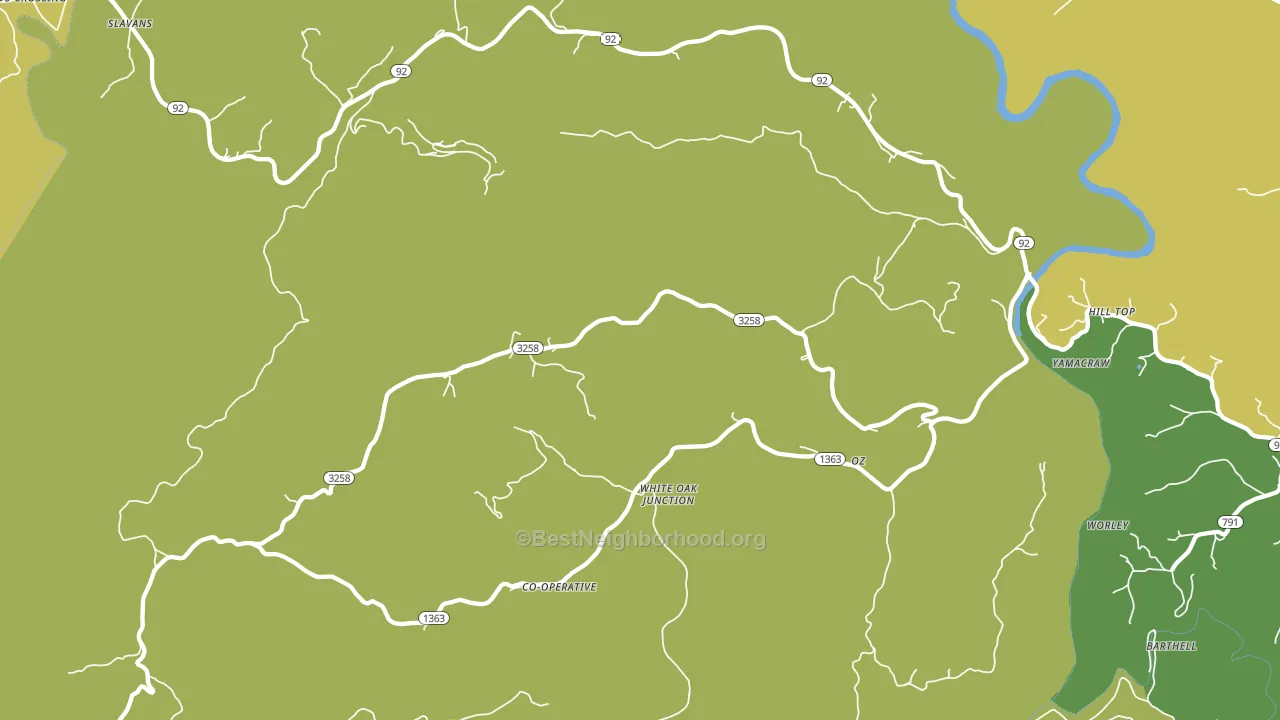 White Oak Junction, KY block-group voter-turnout map