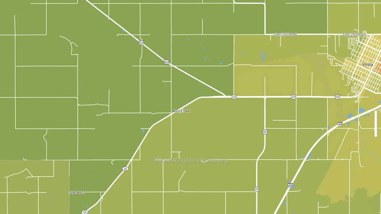 White Oak, OK block-group voter-turnout map