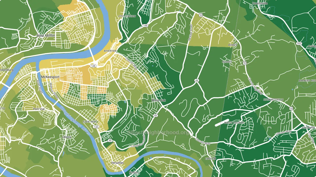 White Oak, PA block-group voter-turnout map