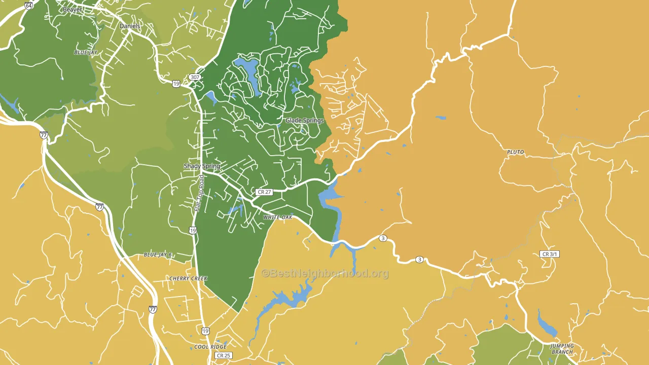 White Oak, WV block-group voter-turnout map