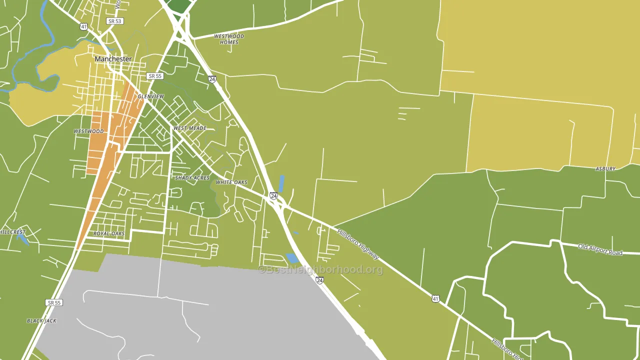 White Oaks, TN block-group voter-turnout map
