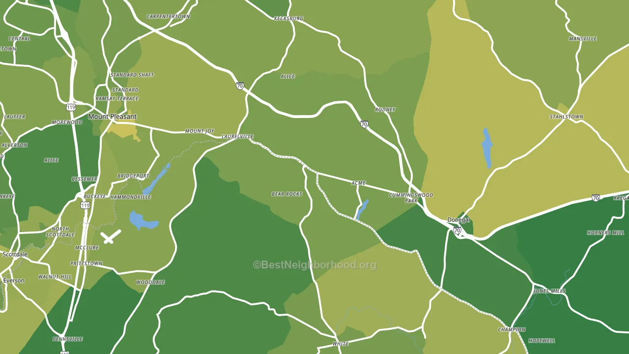 White, PA block-group voter-turnout map