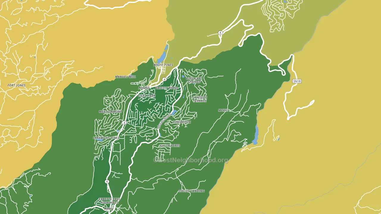 White Pines, CA block-group voter-turnout map