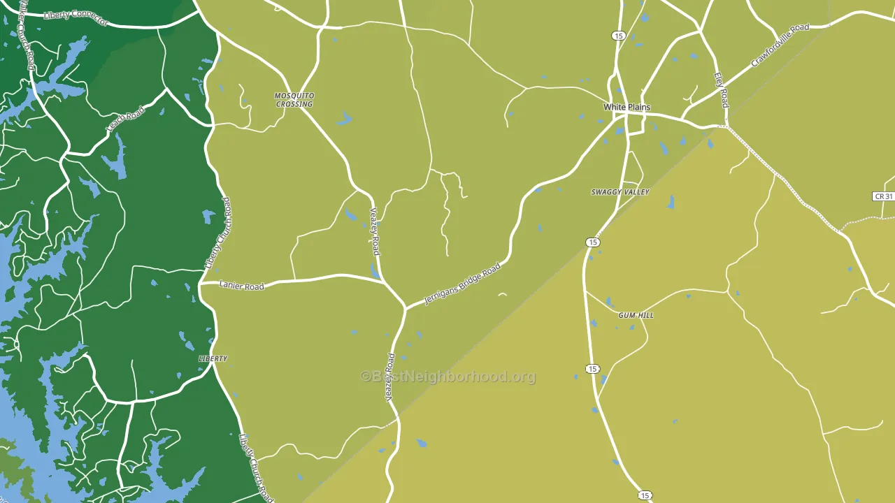 White Plains, GA block-group voter-turnout map