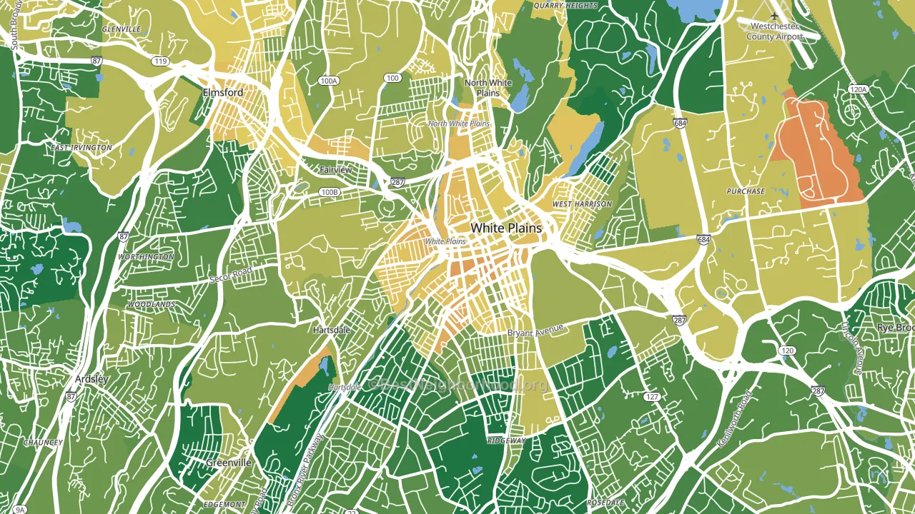 White Plains, NY block-group voter-turnout map