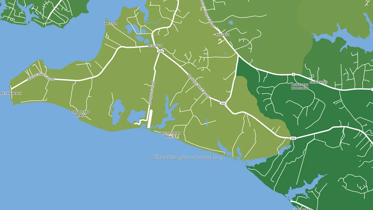 White Point Beach, MD block-group voter-turnout map