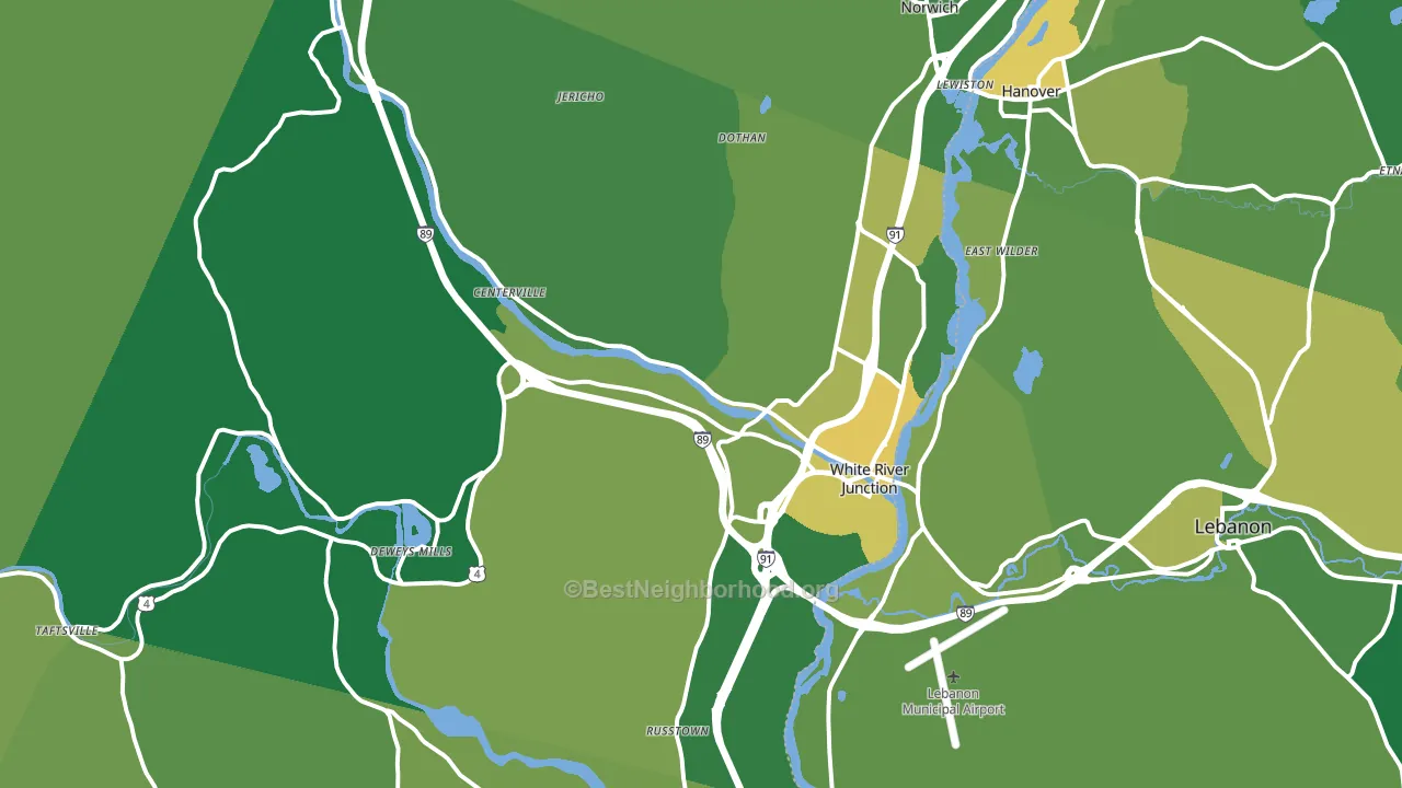 White River Junction, VT block-group voter-turnout map
