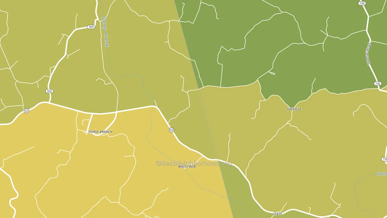 White Run, KY block-group voter-turnout map