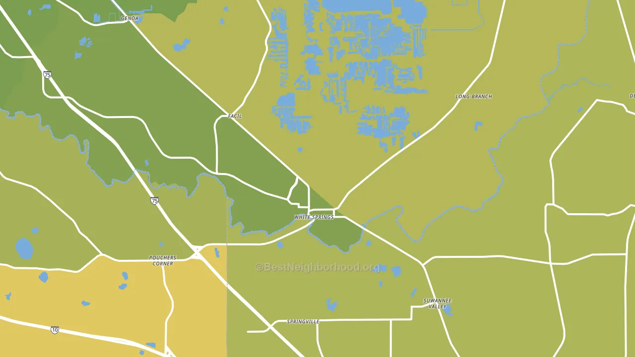 White Springs, FL block-group voter-turnout map