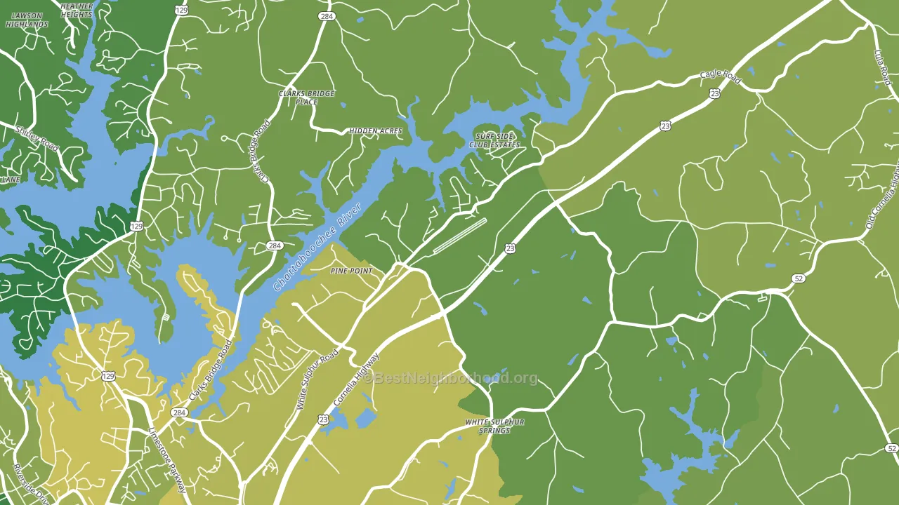 White Sulphur, GA block-group voter-turnout map
