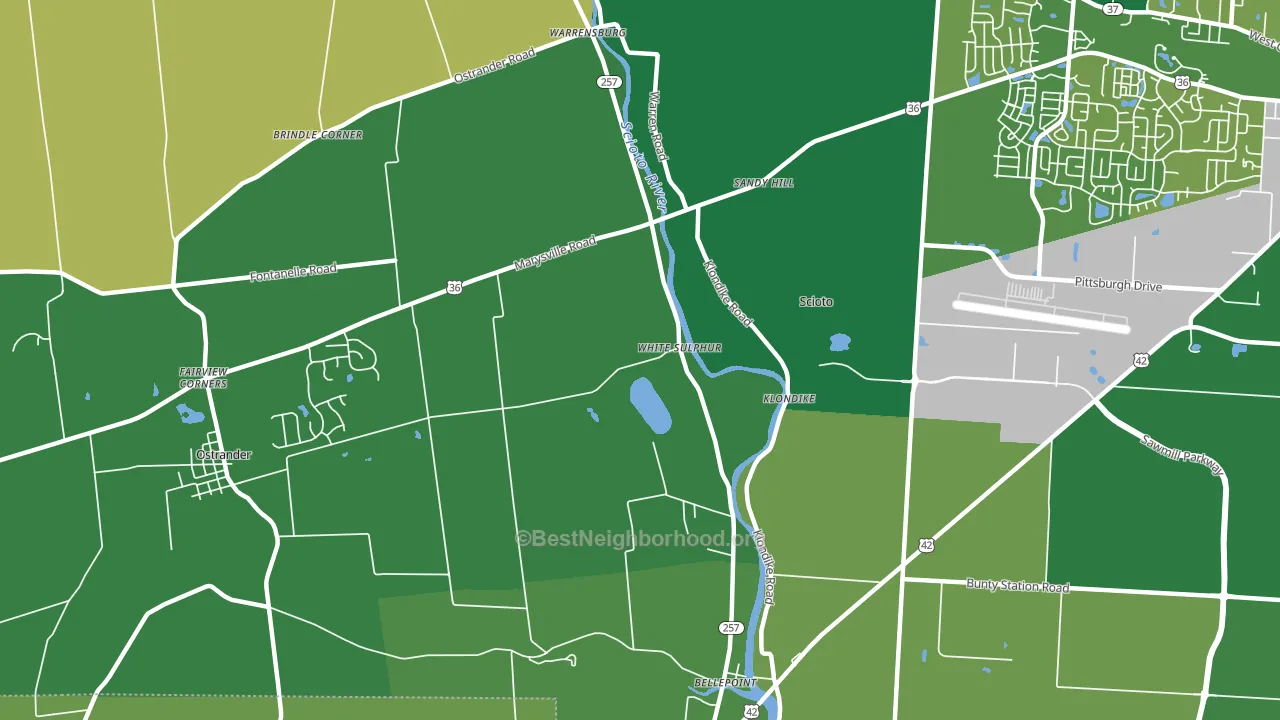 White Sulphur, OH block-group voter-turnout map