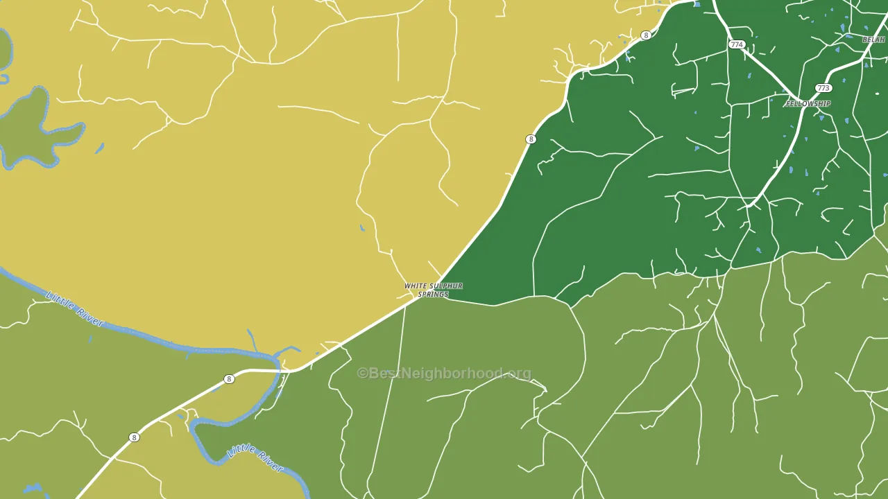 White Sulphur Springs, LA block-group voter-turnout map