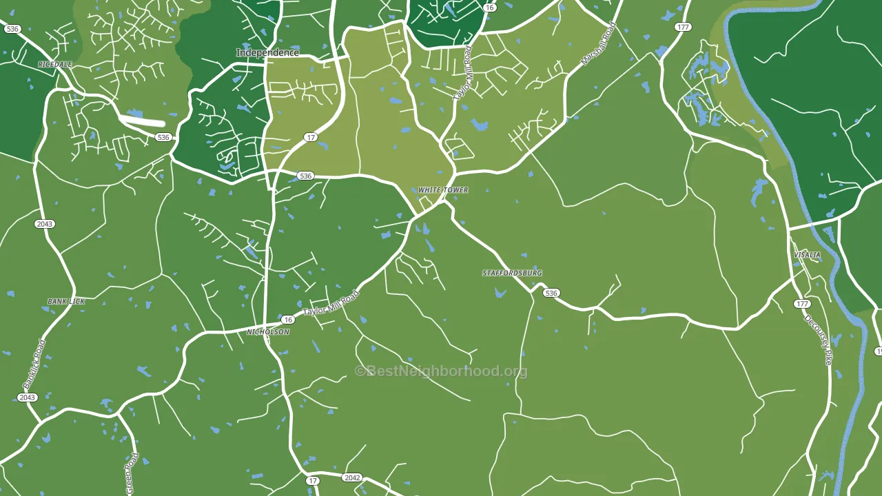 White Tower, KY block-group voter-turnout map