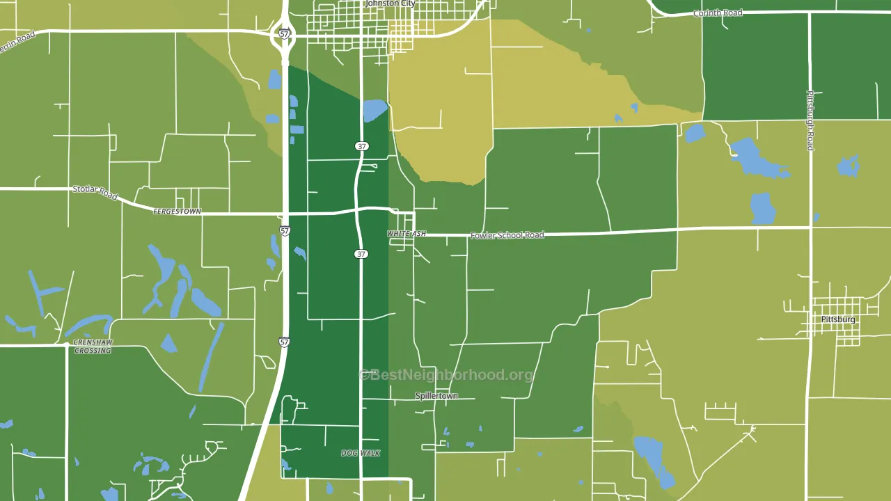 Whiteash, IL block-group voter-turnout map
