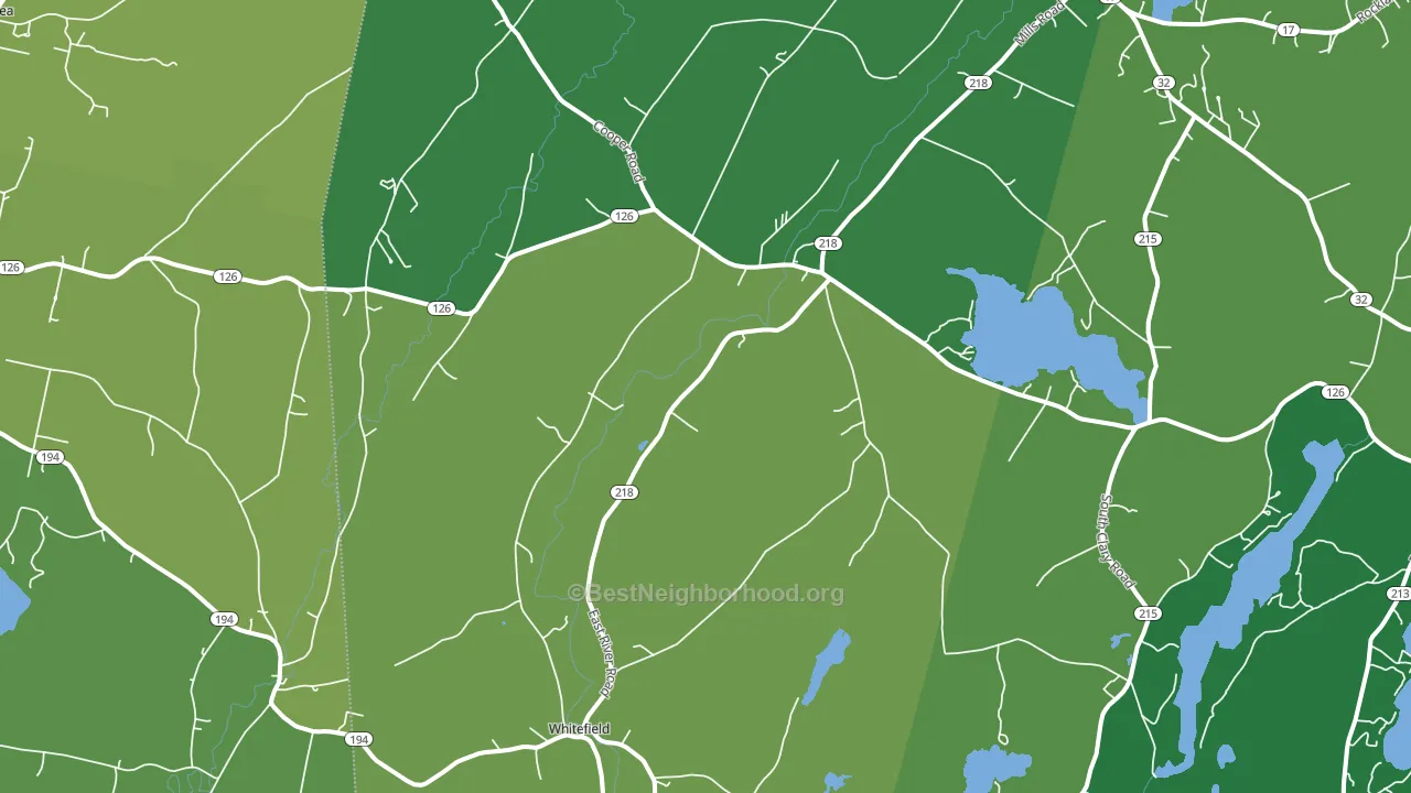 Whitefield, ME block-group voter-turnout map