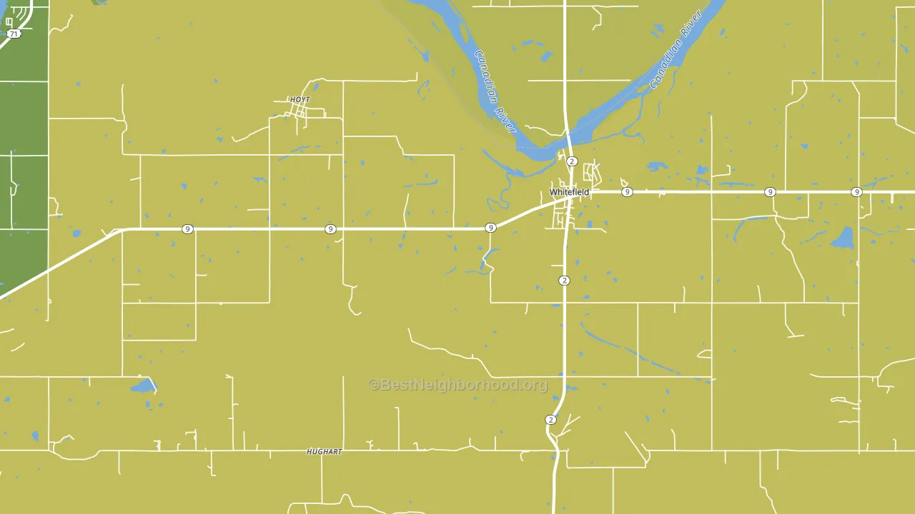 Whitefield, OK block-group voter-turnout map