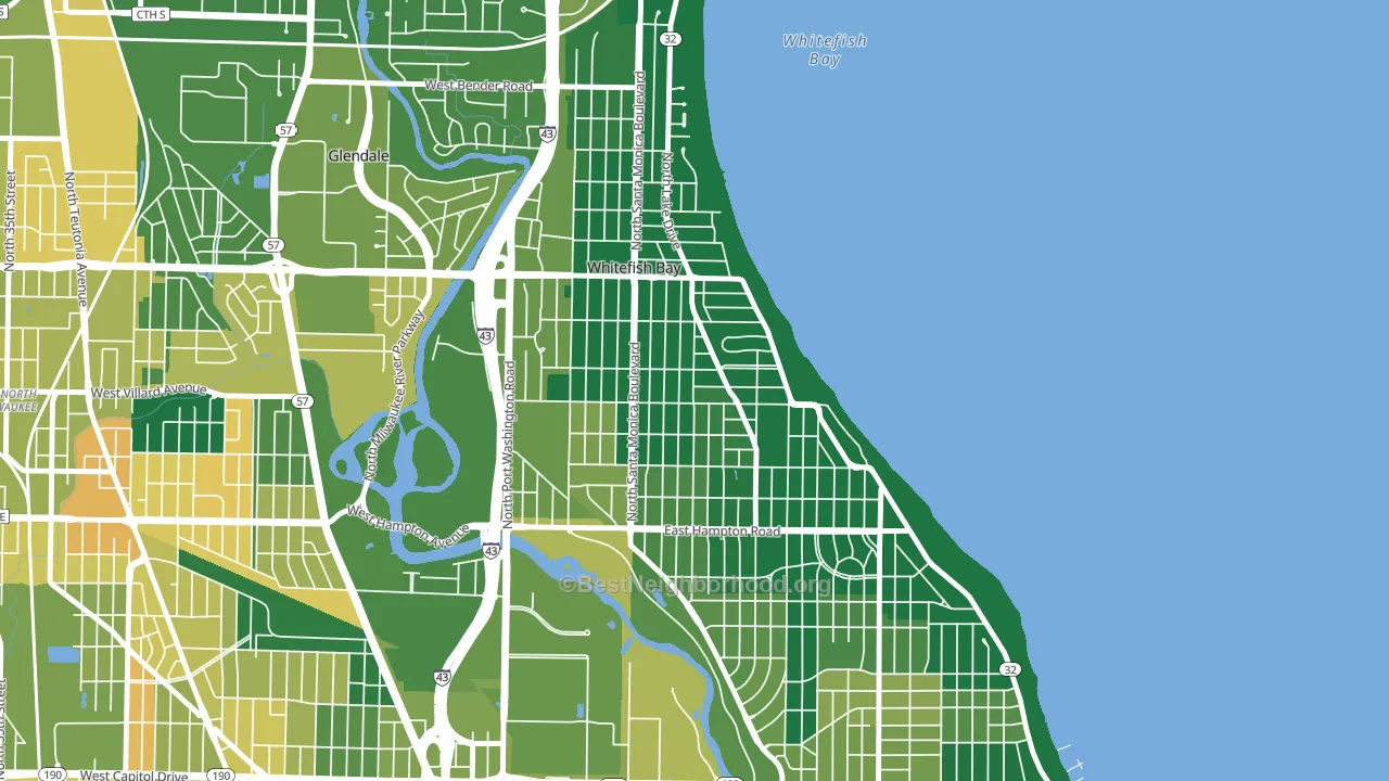 Whitefish Bay, WI block-group voter-turnout map