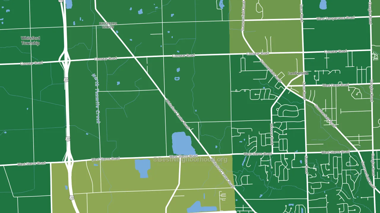 Whiteford Center, MI block-group voter-turnout map