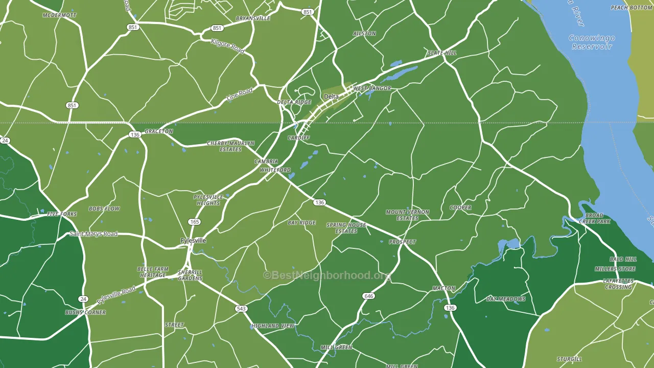 Whiteford, MD block-group voter-turnout map