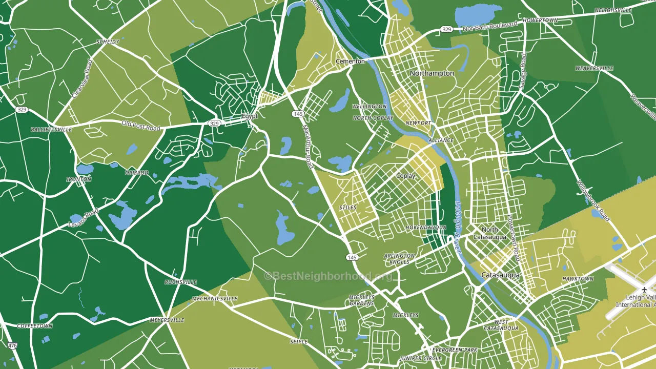 Whitehall, PA block-group voter-turnout map