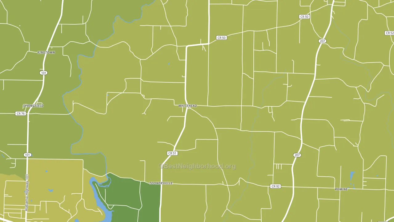 Whitehead, AL block-group voter-turnout map