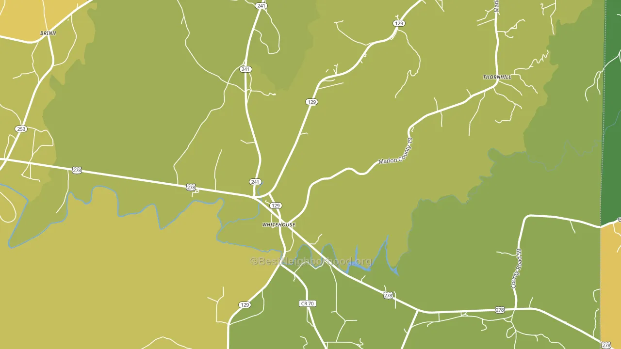 Whitehouse, AL block-group voter-turnout map