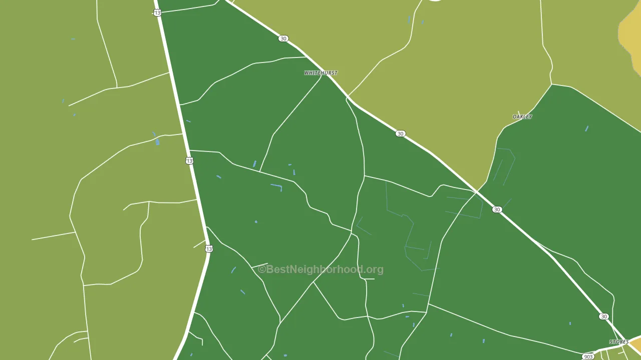 Whitehurst, NC block-group voter-turnout map