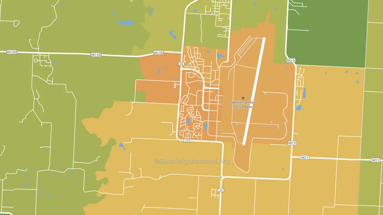 Whiteman AFB, MO block-group voter-turnout map