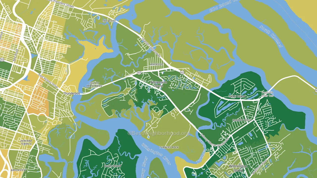 Whitemarsh Island, GA block-group voter-turnout map