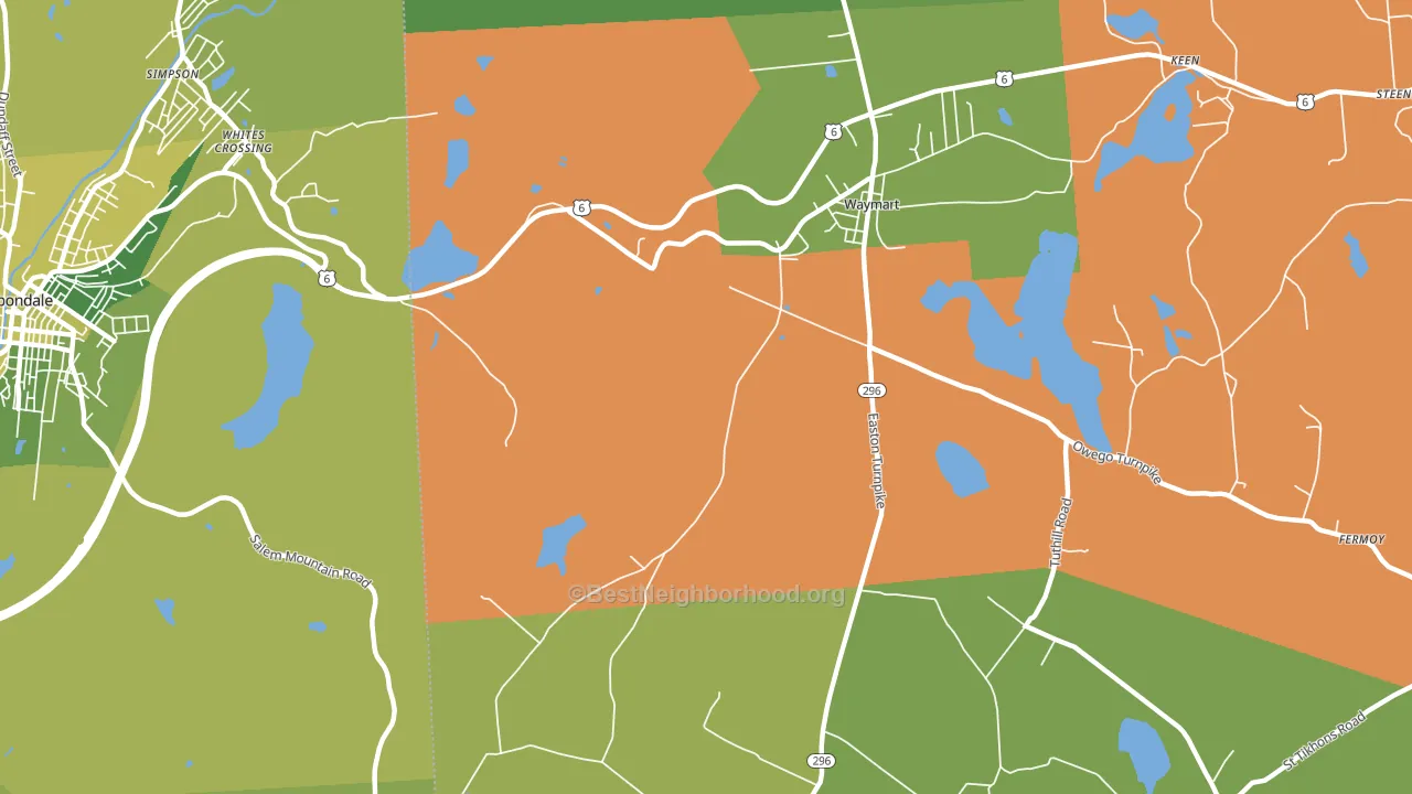 Whites Crossing, PA block-group voter-turnout map