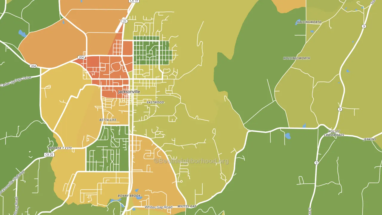 Whites Gap, AL block-group voter-turnout map
