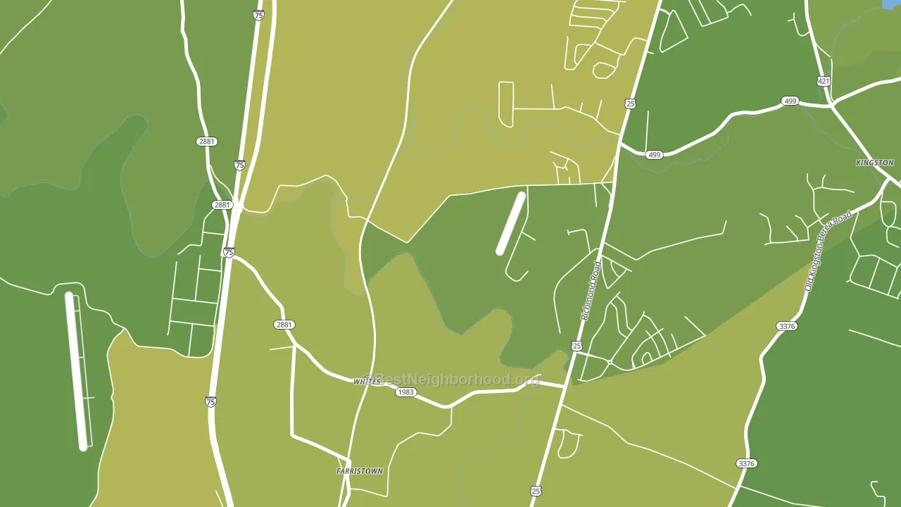 Whites, KY block-group voter-turnout map