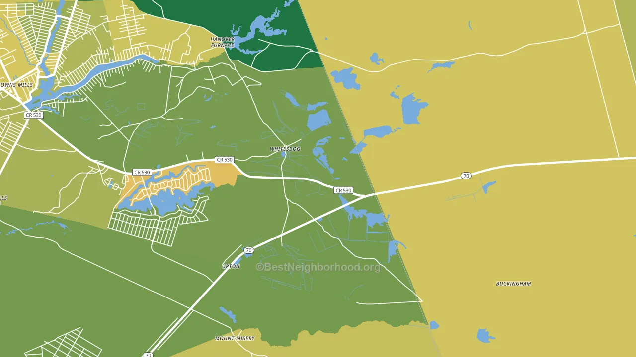 Whitesbog, NJ block-group voter-turnout map
