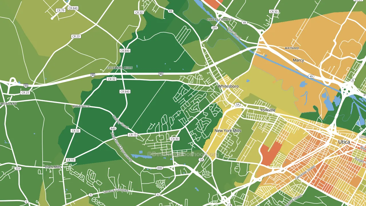 Whitesboro, NY block-group voter-turnout map