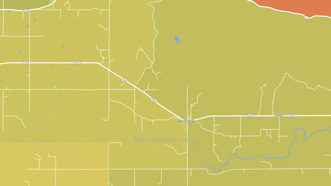 Whitesboro, OK block-group voter-turnout map