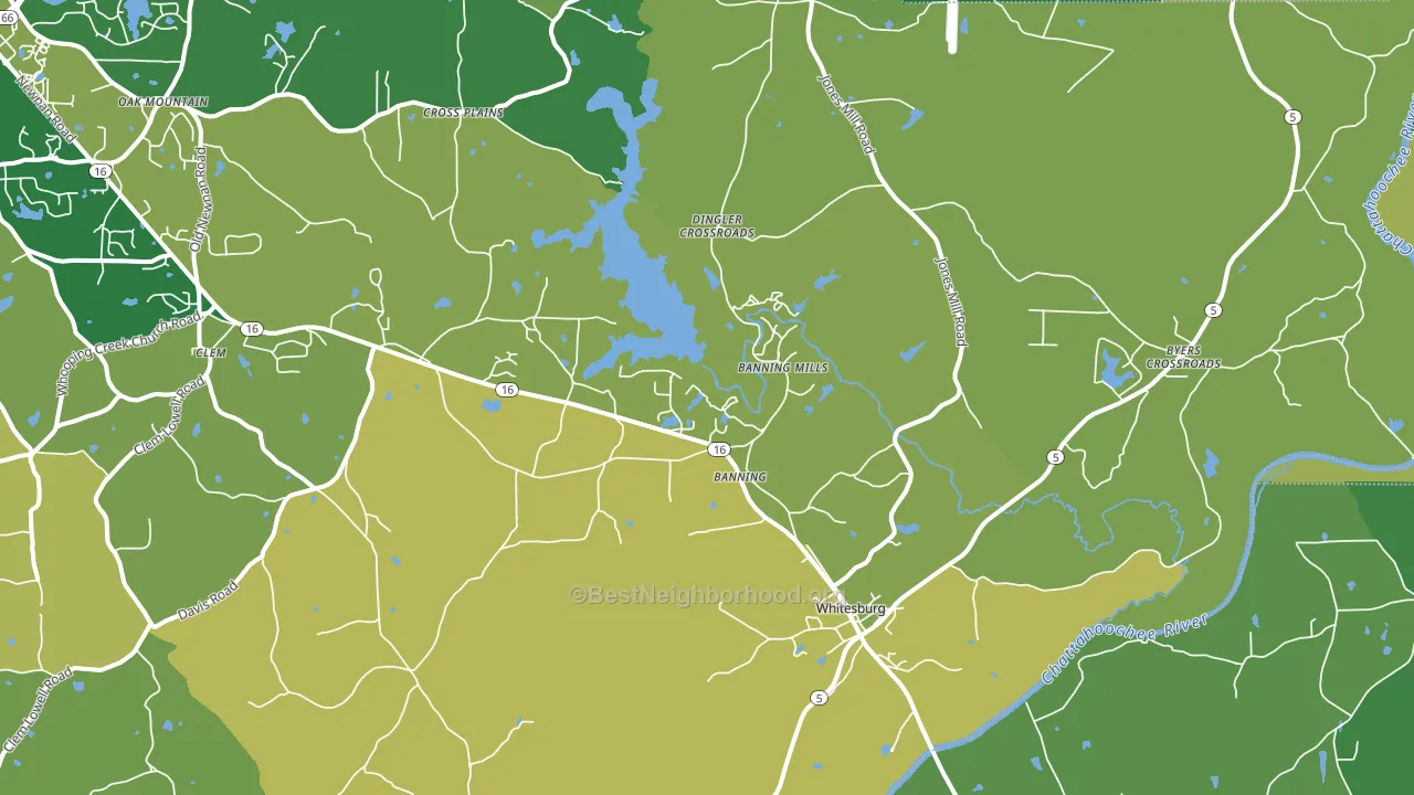 Whitesburg, GA block-group voter-turnout map