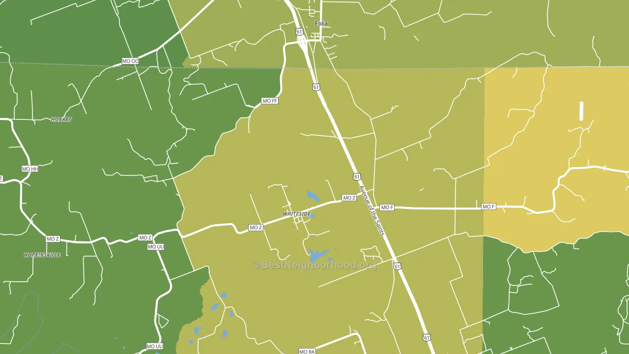 Whiteside, MO block-group voter-turnout map