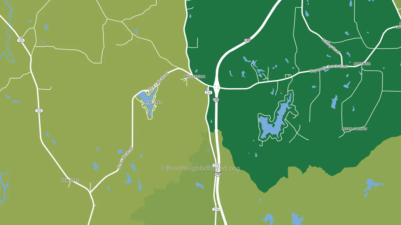 Whitesville, GA block-group voter-turnout map