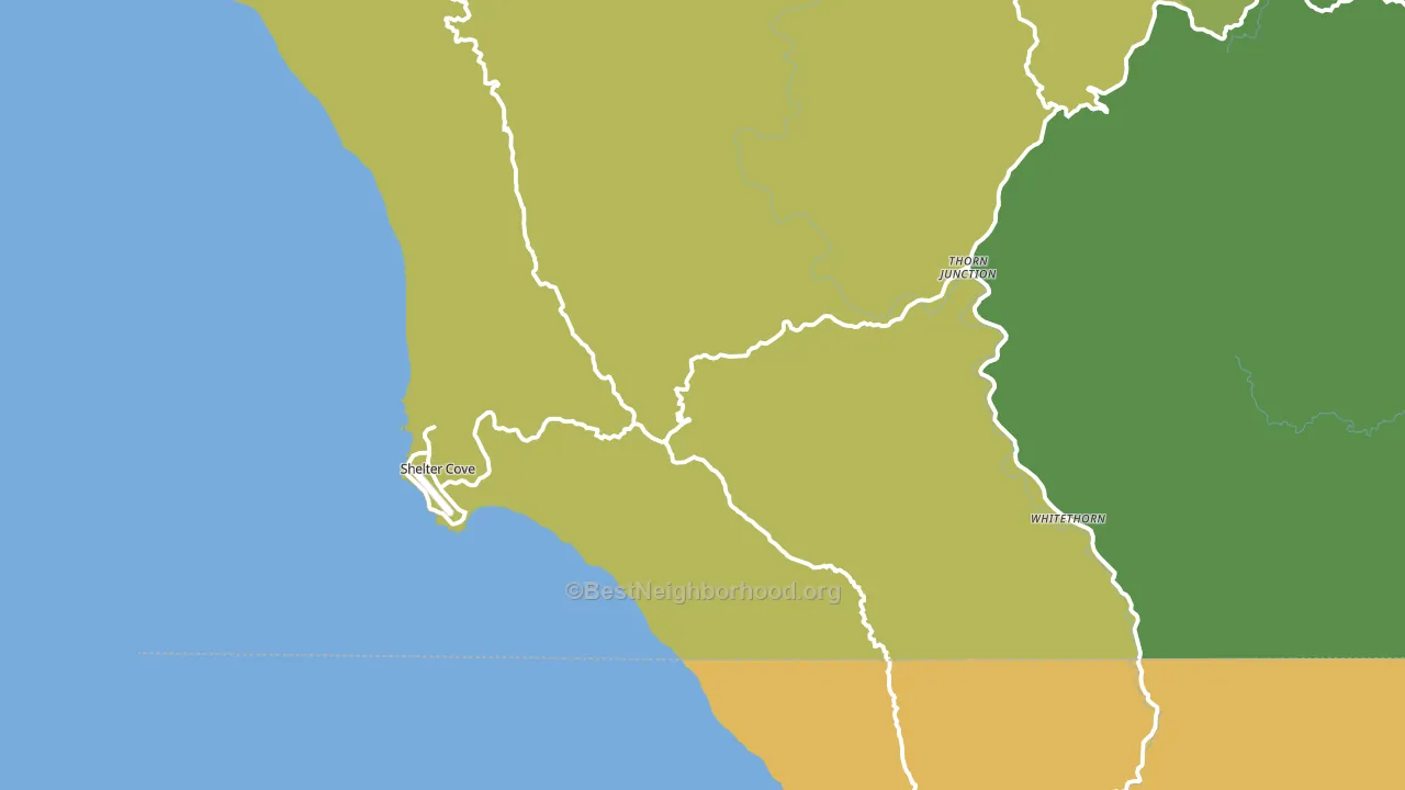 Whitethorn, CA block-group voter-turnout map