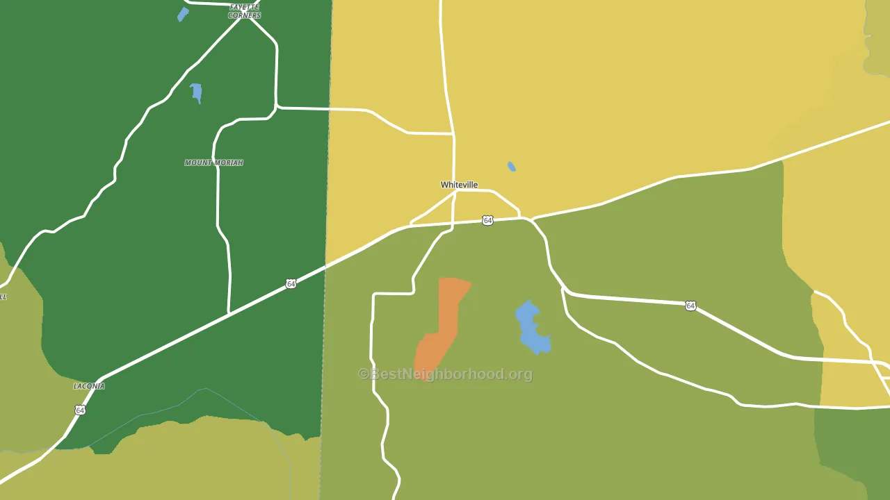 Whiteville, TN block-group voter-turnout map